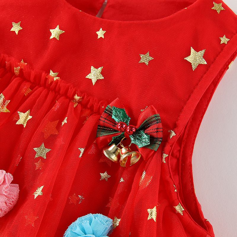 Kids Christmas Mesh Dress