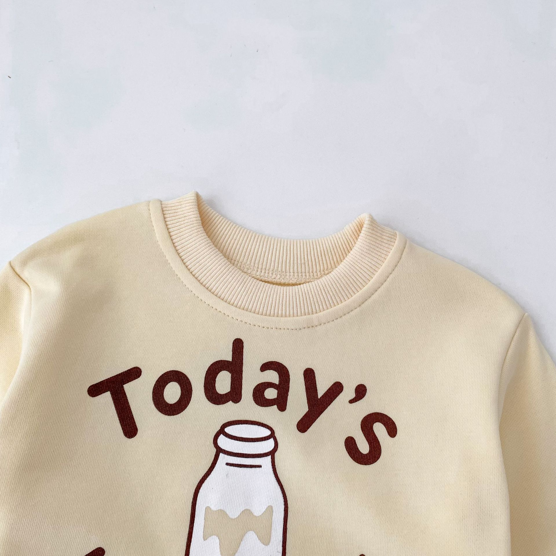 TODAY'S MILK TIME Baby Toddler Sweatshirt and Smiley Face Pants Set