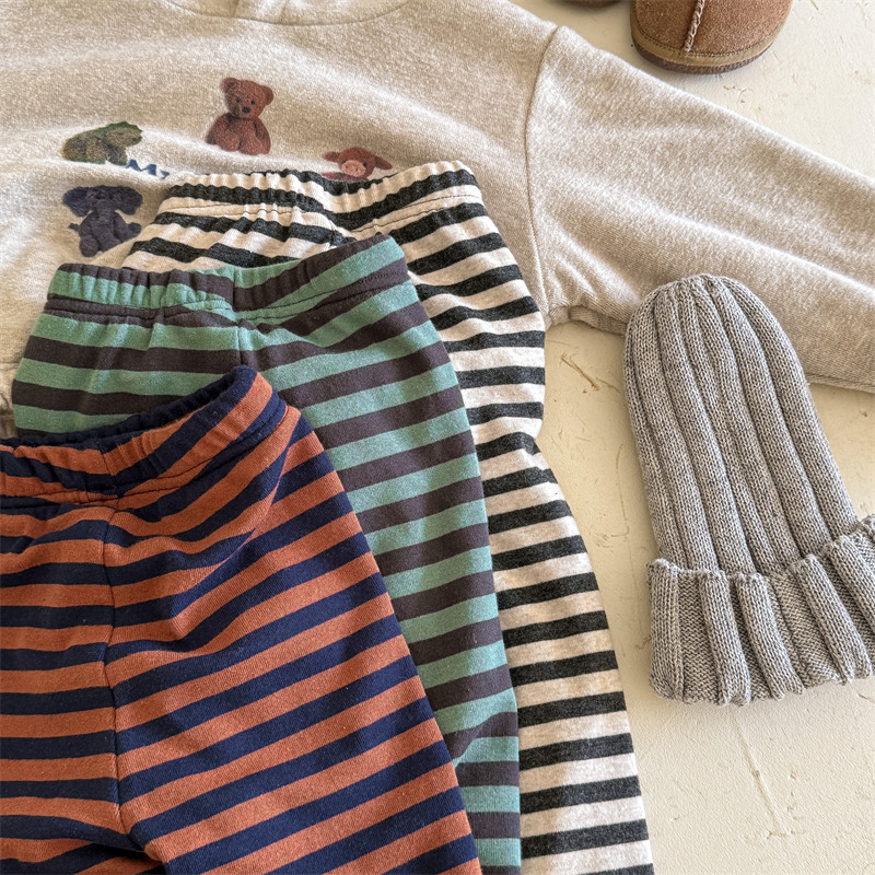 Kids Stripe Fleece Lined Leggings
