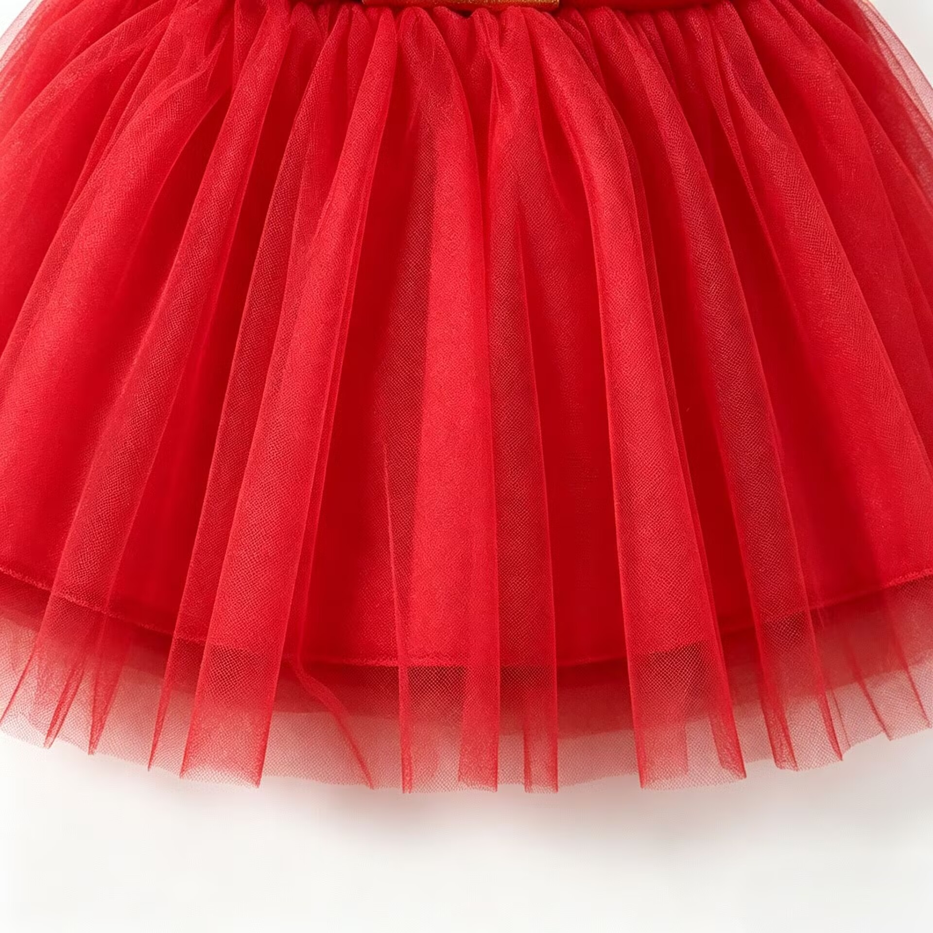 Kids Christmas Mesh Panelled Dress