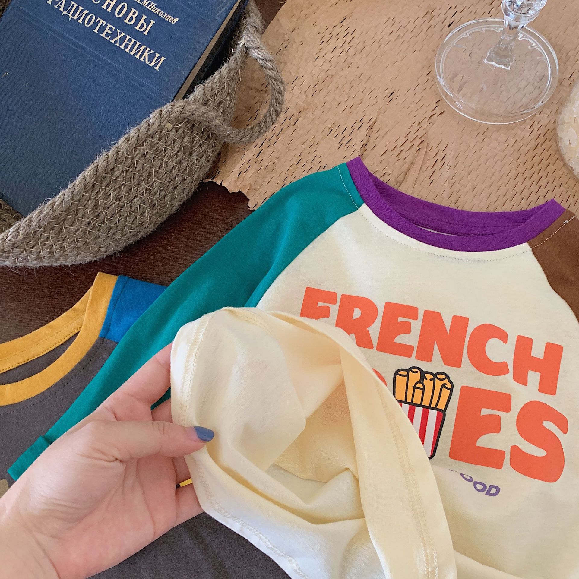 Boy Cartoon Long-sleeved Base Layer Casual Contrast T-Shirt