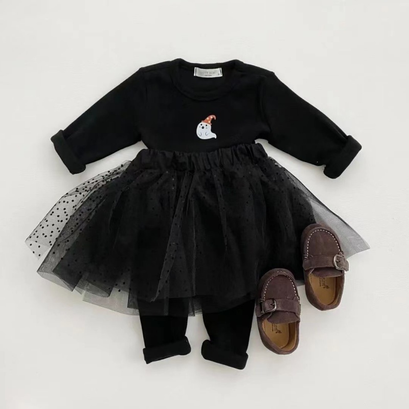 2-Piece Baby Halloween Spooky Ghost Print Set