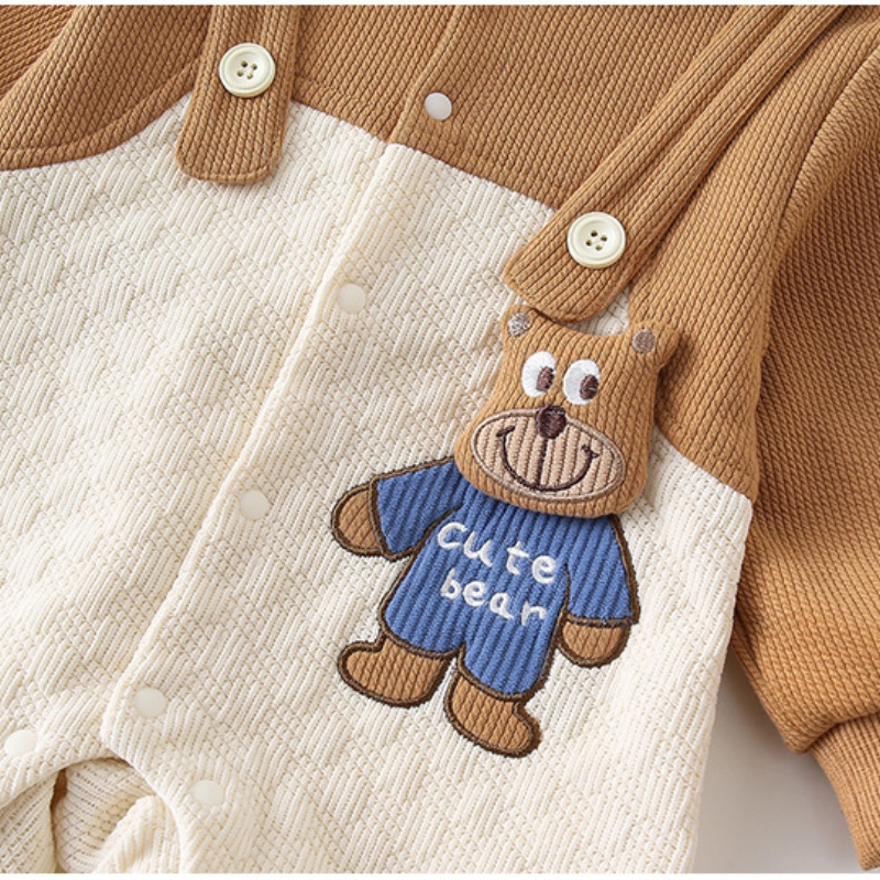 Baby Toddler Bear Print Double Layer Romper