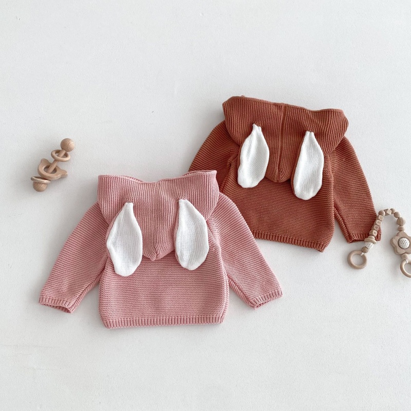 Baby Toddler Rabbit Ear Hooded Knitted Top