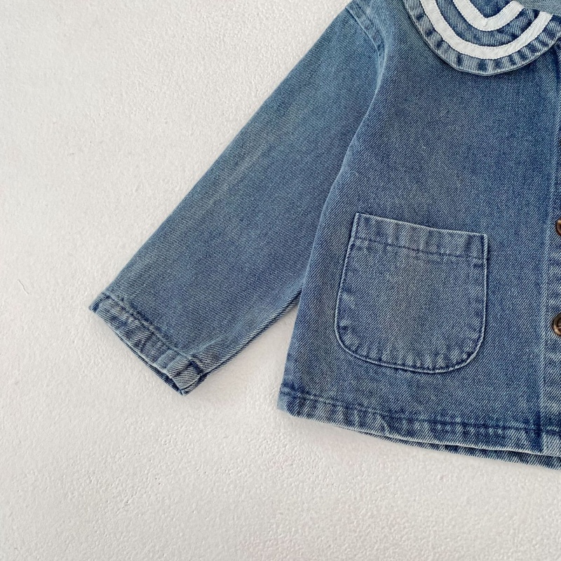 Baby Toddler Girls' Peter Pan Collar Denim Jacket
