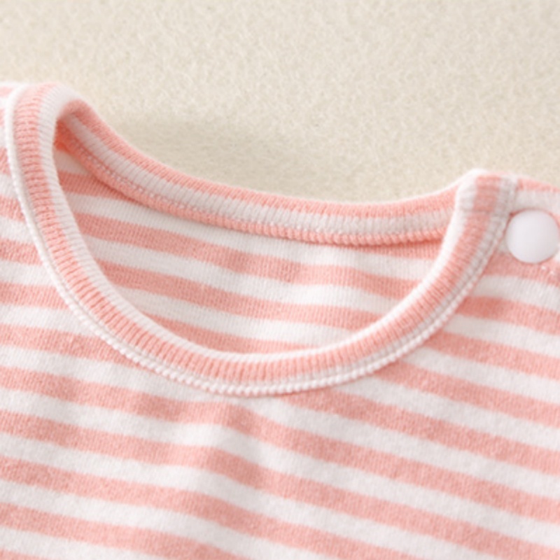 2 Piece Baby Girls Striped Overalls Set