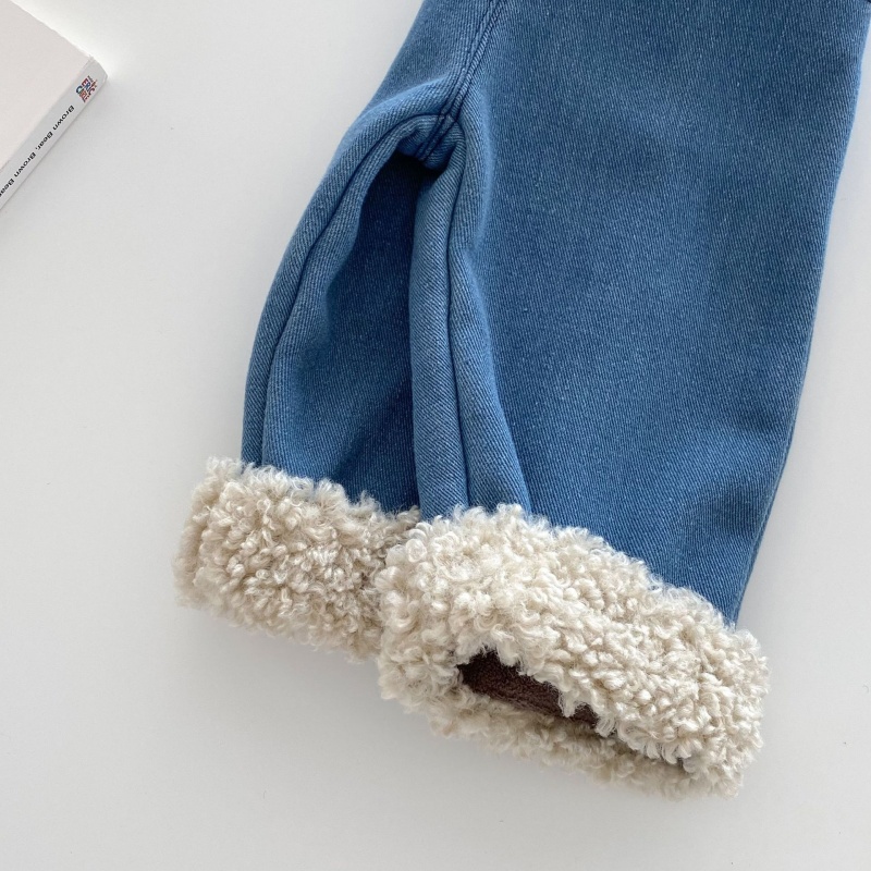 Baby Toddler Girls Fleece-Lined Denim Pants