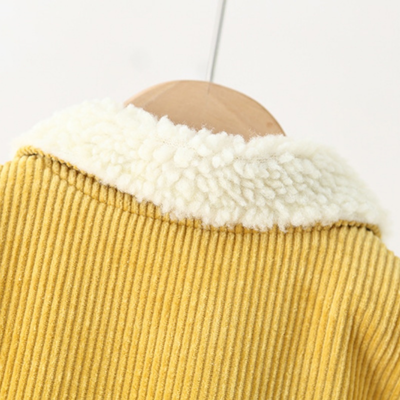 Baby Cartoon Corduroy Fleece Romper