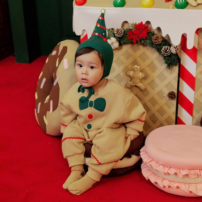 Baby Christmas Candy Print Romper