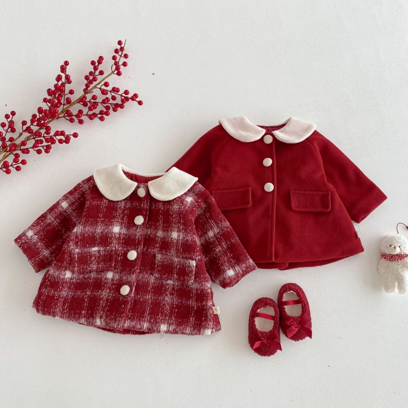Baby Kids' Girl Christmas Red Coat