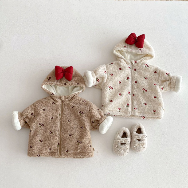 Baby & Kids' Girls Floral Print Bow Outerwear