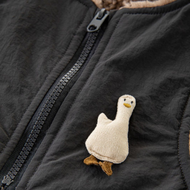 Baby & Toddler 3D Goose-Print Fleece Overalls