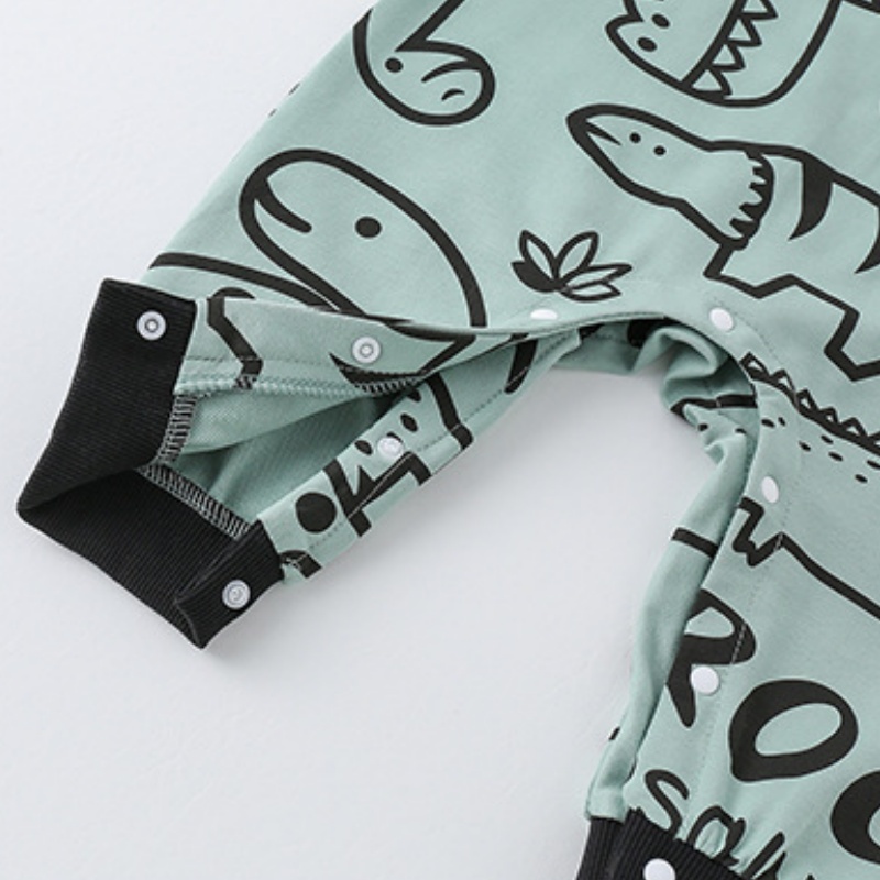 Baby Toddler Crocodile Print Color-Block Romper