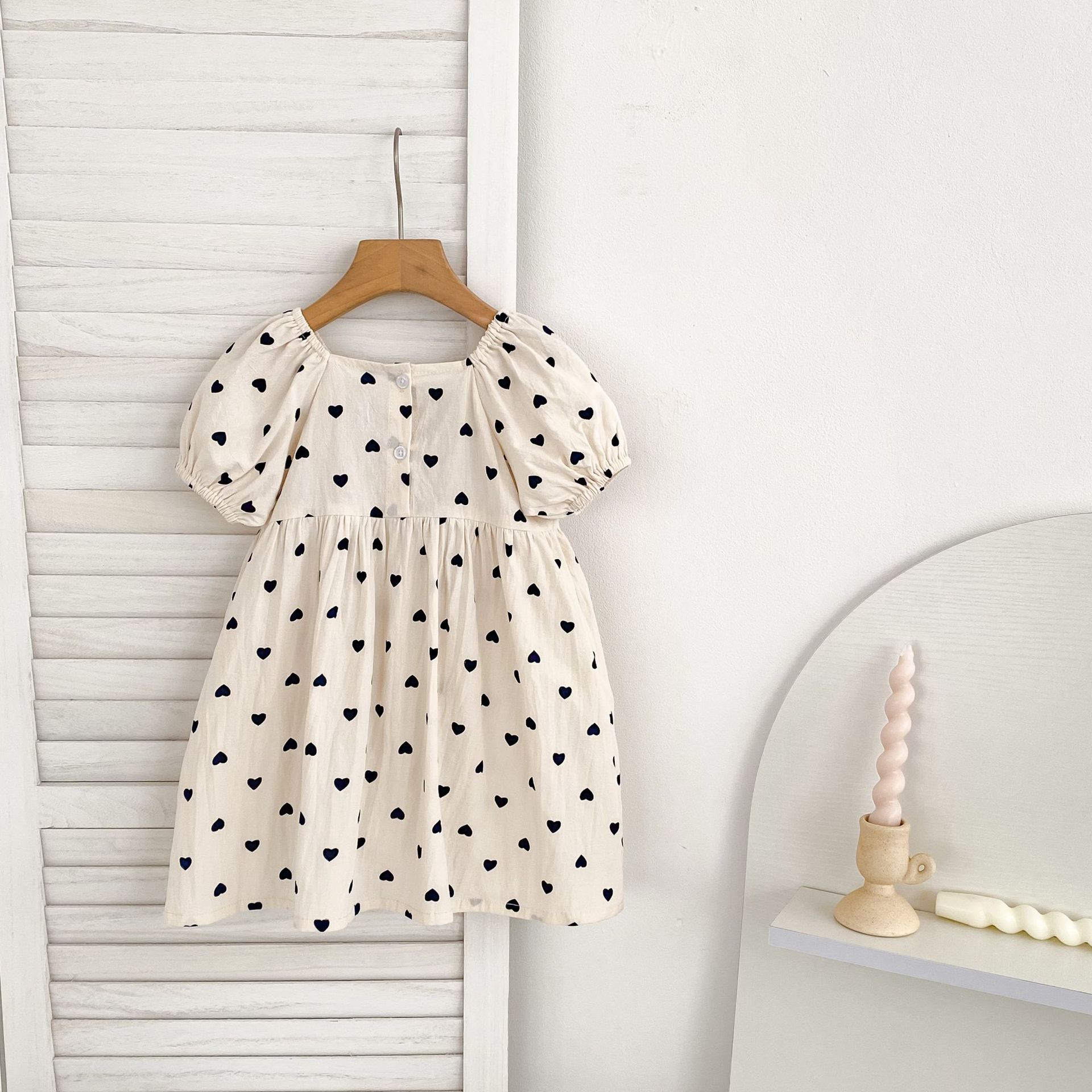 Baby Toddler Girl Beige Bow Love Dress
