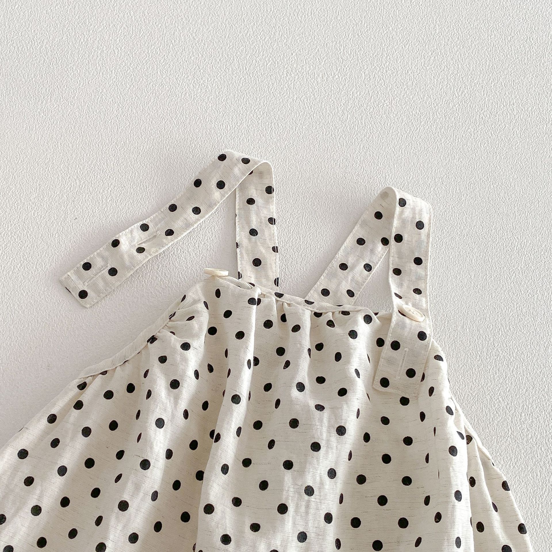 Baby Toddler Girl Dot Overalls/Solid Color Top