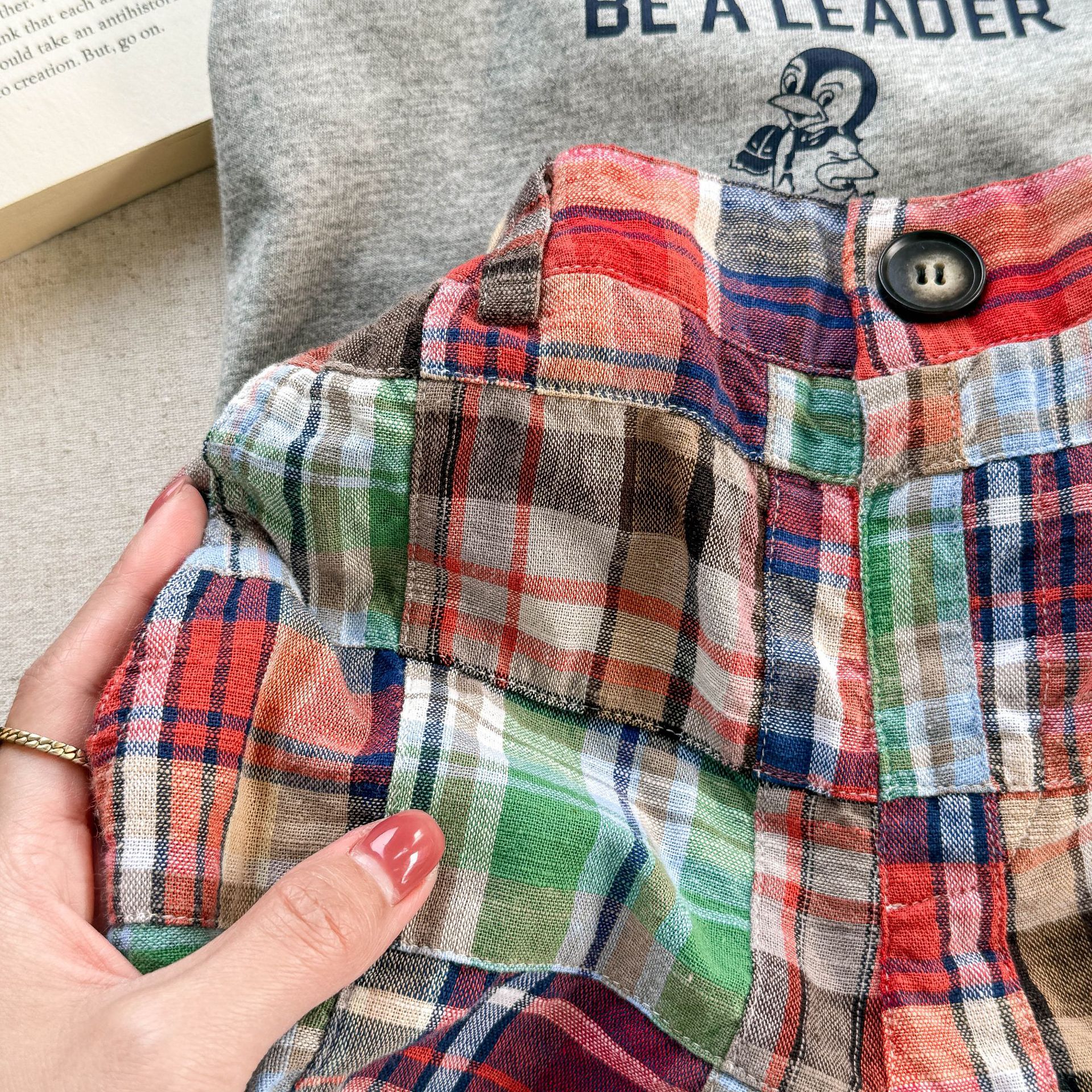 Kids Colorful Plaid Shorts (12M-9Y）