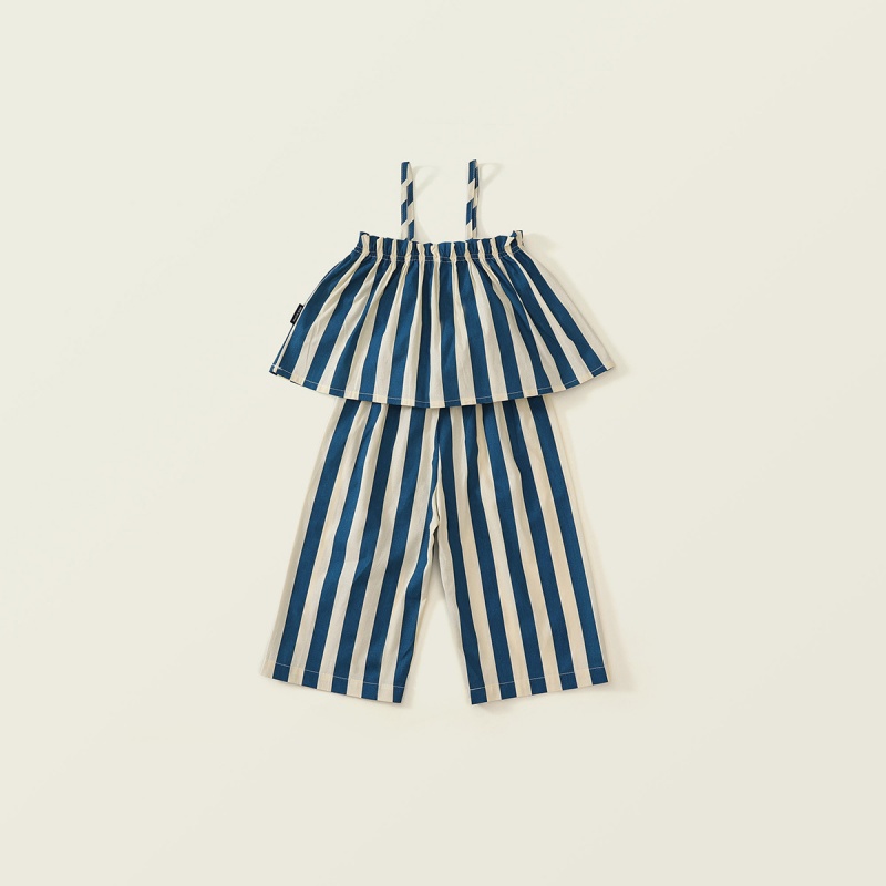 2-Piece Toddler Girls' Striped Tank Top & Wide-Leg Pants Set
