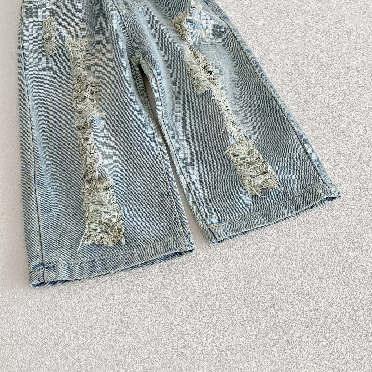 Kids Large Pocket Workwear Hole Jeans