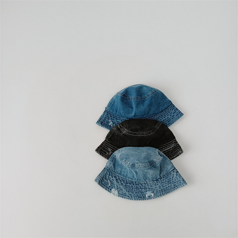 Baby Retro Old Hole Denim Bucket Hat