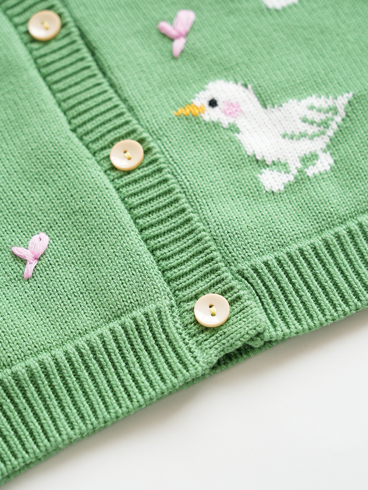 Kids Duck Knitted Cardigan Sweater
