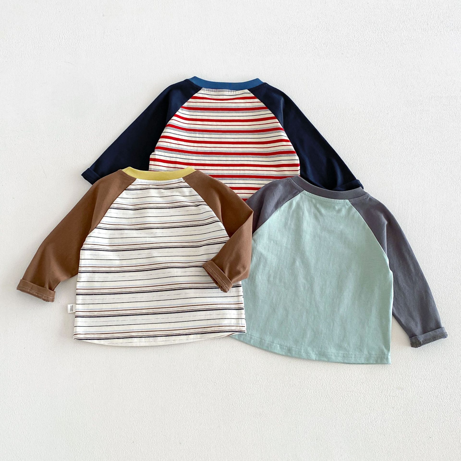 Kids Contrasting Colors Stripe Animal T-shirt