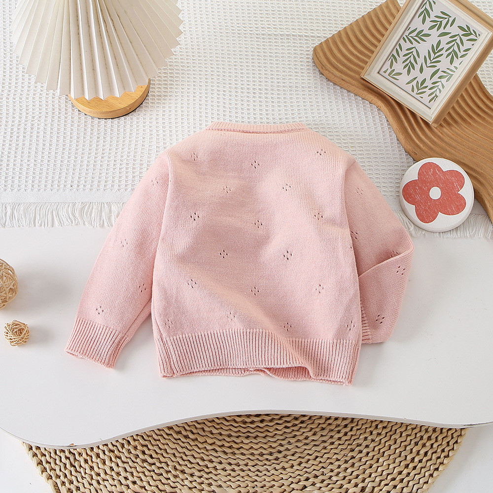 Kids Embroidered Floral Knit Sweater
