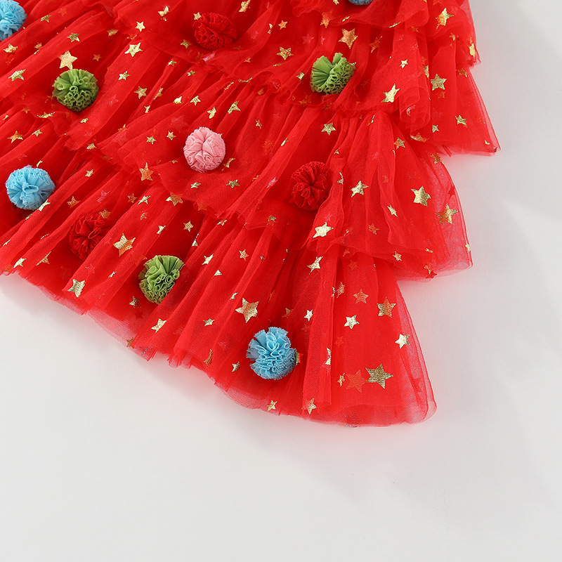Kids Christmas Mesh Dress