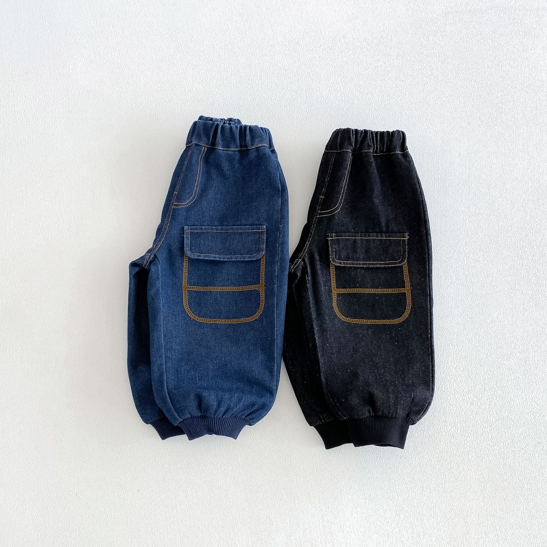Kids Color Blocking Jogger Denim Pants