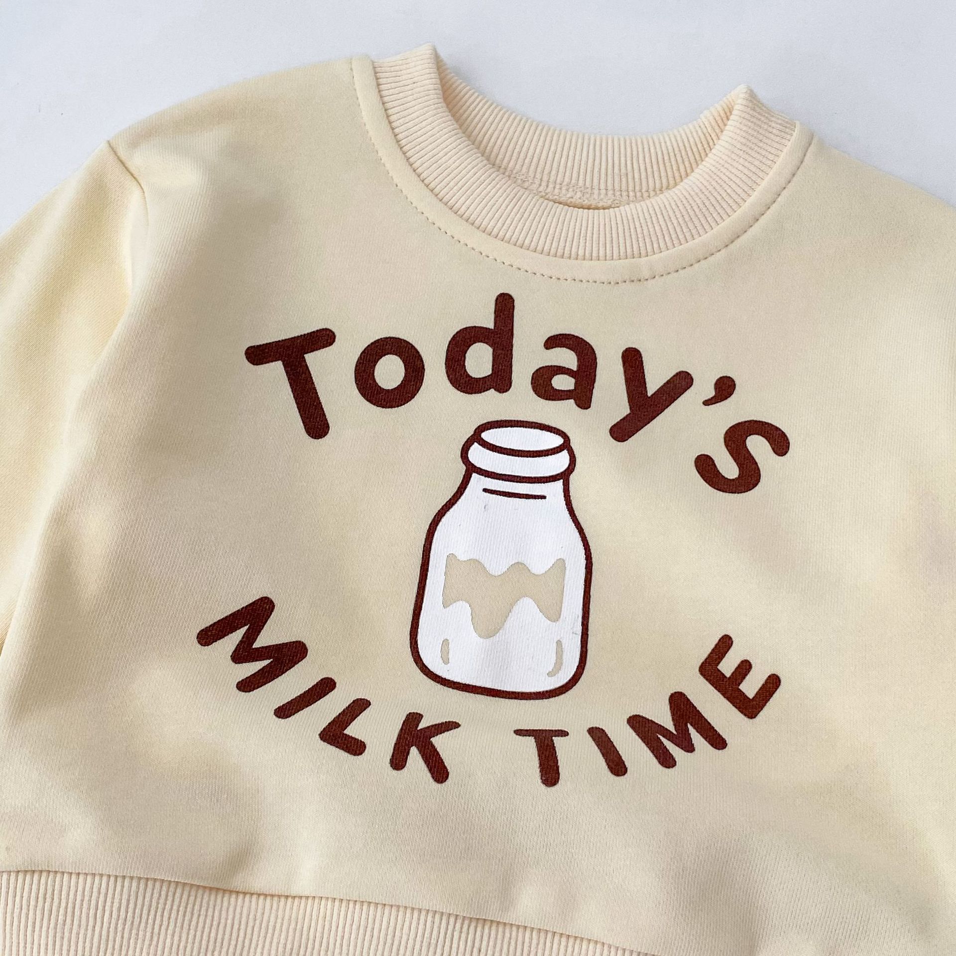 TODAY'S MILK TIME Baby Toddler Sweatshirt and Smiley Face Pants Set