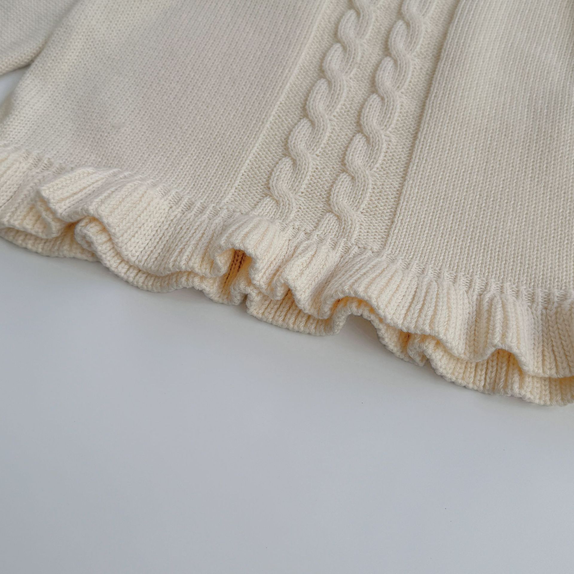 Baby Toddler Solid Color Ruffle Sweater