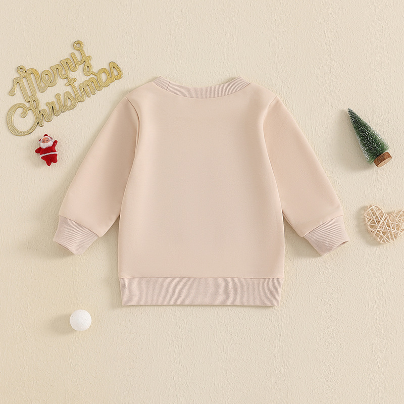 Baby Letter Gingerbread Man Embroidery Sweatshirt