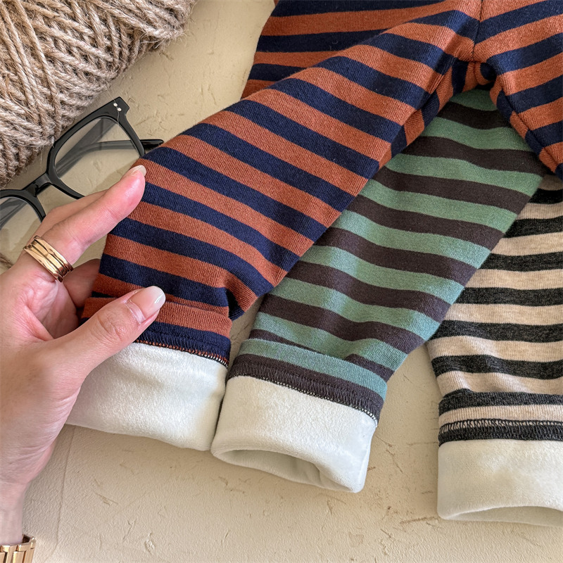 Kids Stripe Fleece Lined Leggings