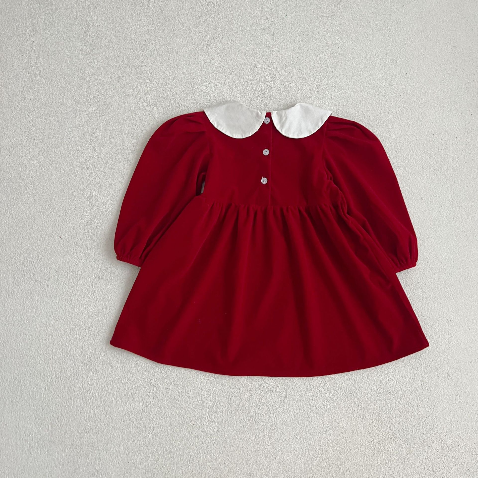 DailyBebe Kids Christmas Lapel Collar Dress