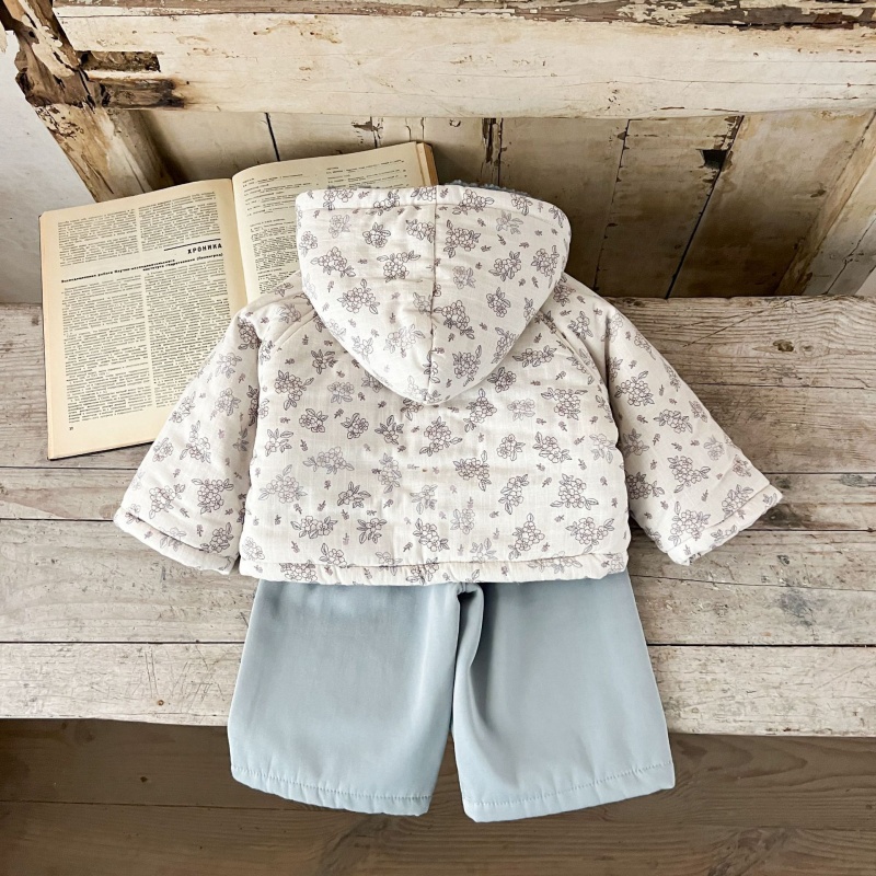 Baby Girl Small Floral Hooded Cotton Jacket