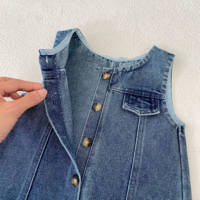Baby Sleeveless Denim Overalls 