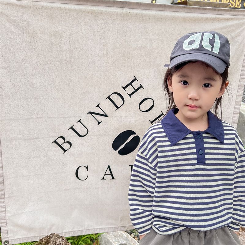 Toddler Polo Striped Casual Soft T-shirt