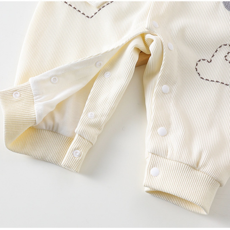 Baby Dog Print Color Block Double Layer Romper