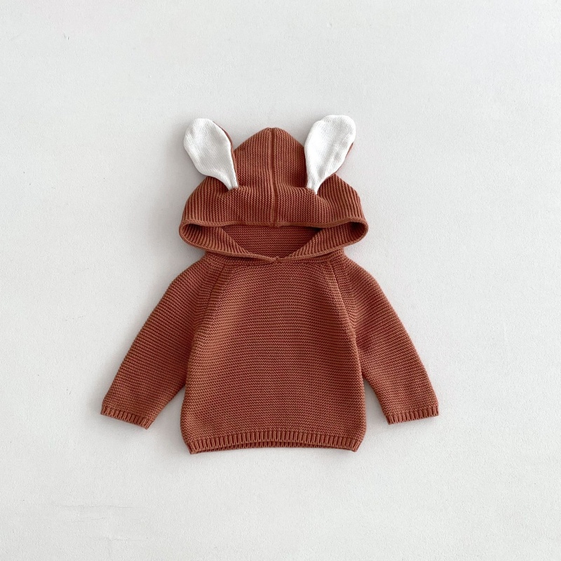 Baby Toddler Rabbit Ear Hooded Knitted Top