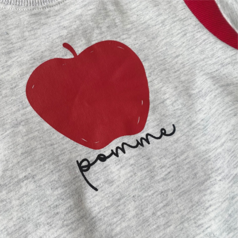 Baby Apple Print Triangle Romper