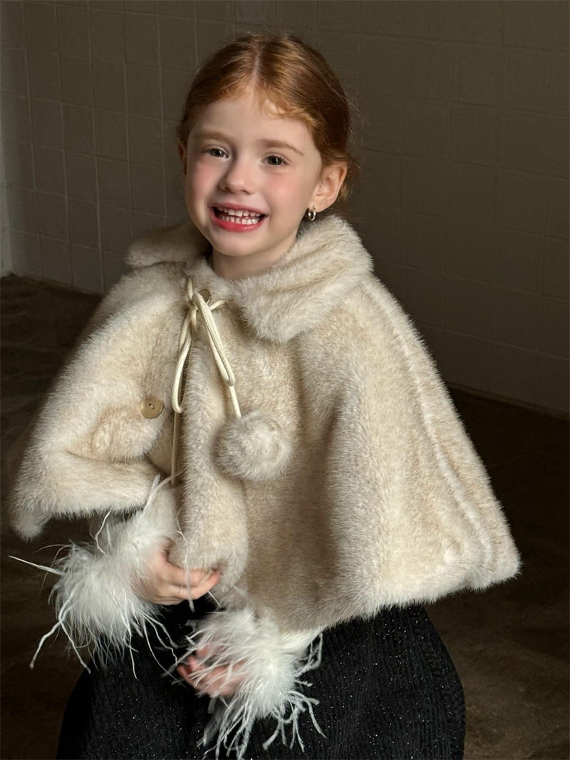 Baby Toddler Girls Fuzzy Warm Shawl