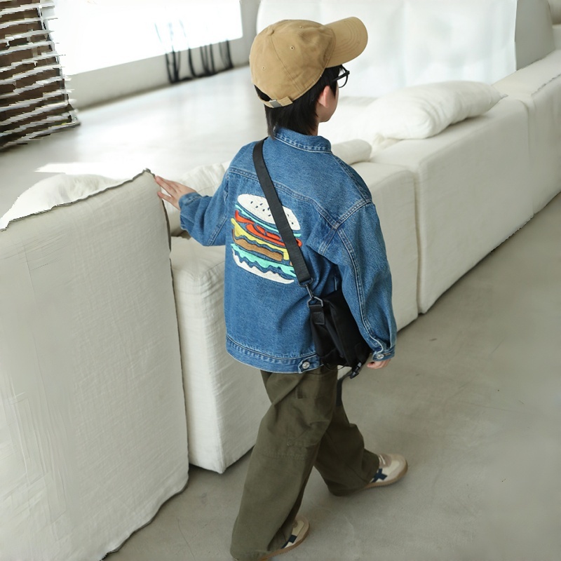 Kids' Boys' Hamburger Print Denim Jacket