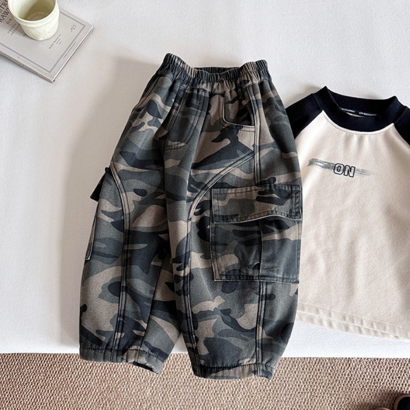Baby & Kids' Boys' Fleece-Lined Workwear Camo Pants