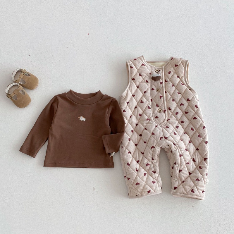 Baby Heart Print Tank Top Thickened Romper