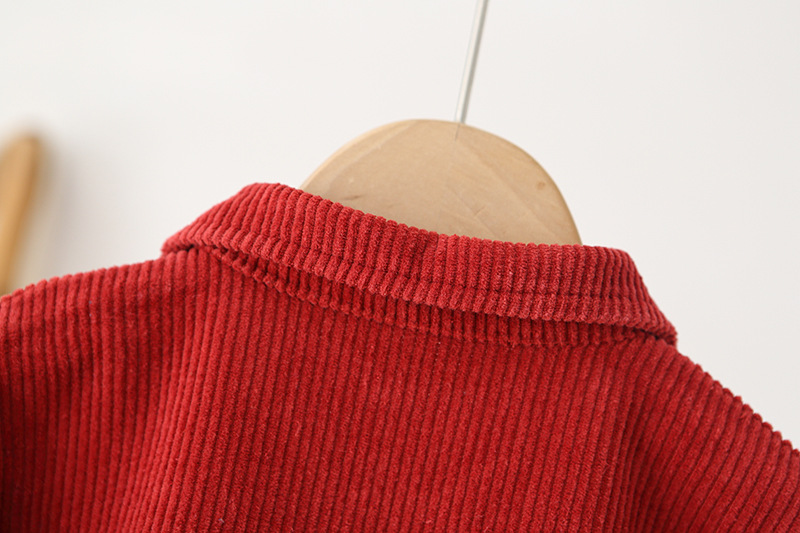 Baby Solid Color Corduroy Cargo Romper