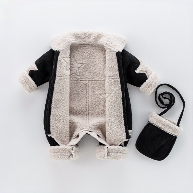 Baby Five-Star Print Fleece Romper