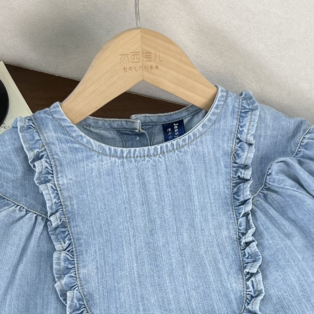 Baby Kids Girl Sweet Solid Color Denim Dress