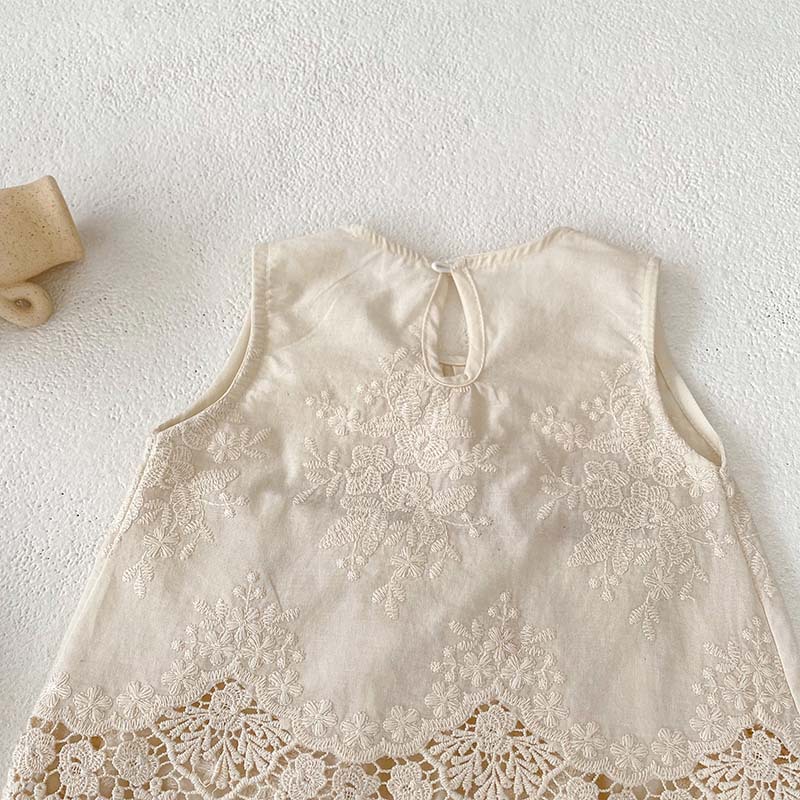Baby 2-Piece Lace Sleeveless Casual Set