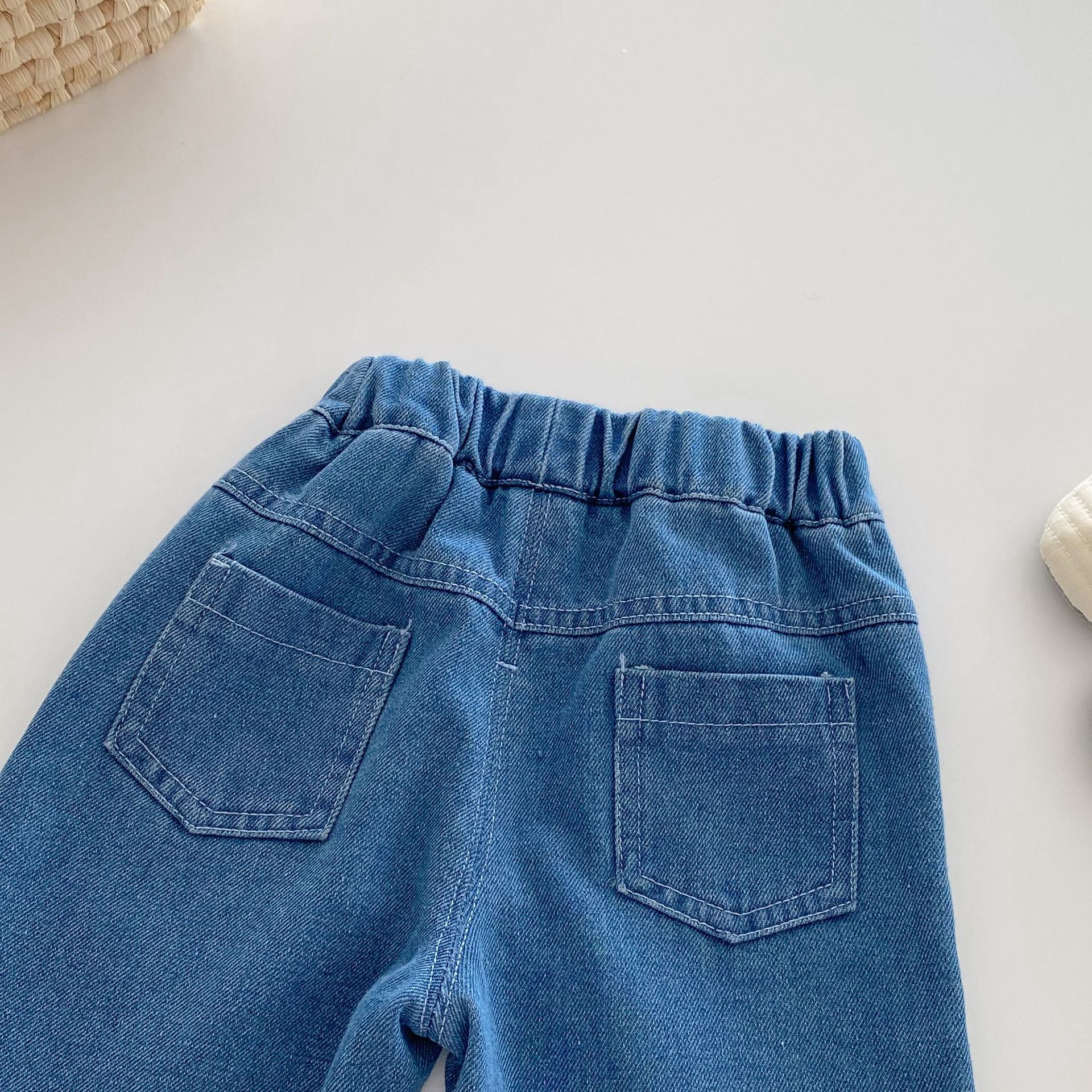 Baby Toddler Flower Bear Denim Pants