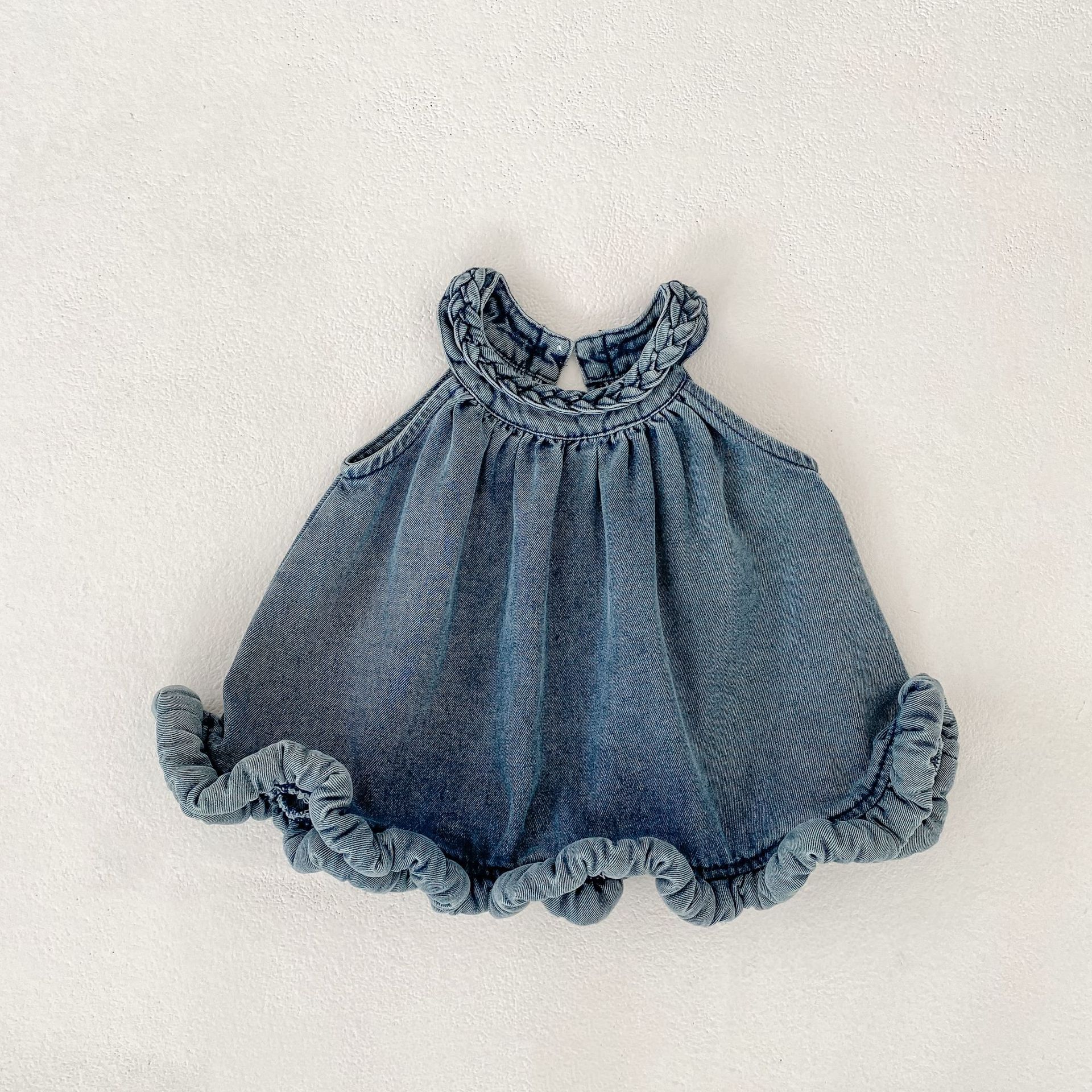 Baby & Kids Woven Denim Halter Top and Pants Sets