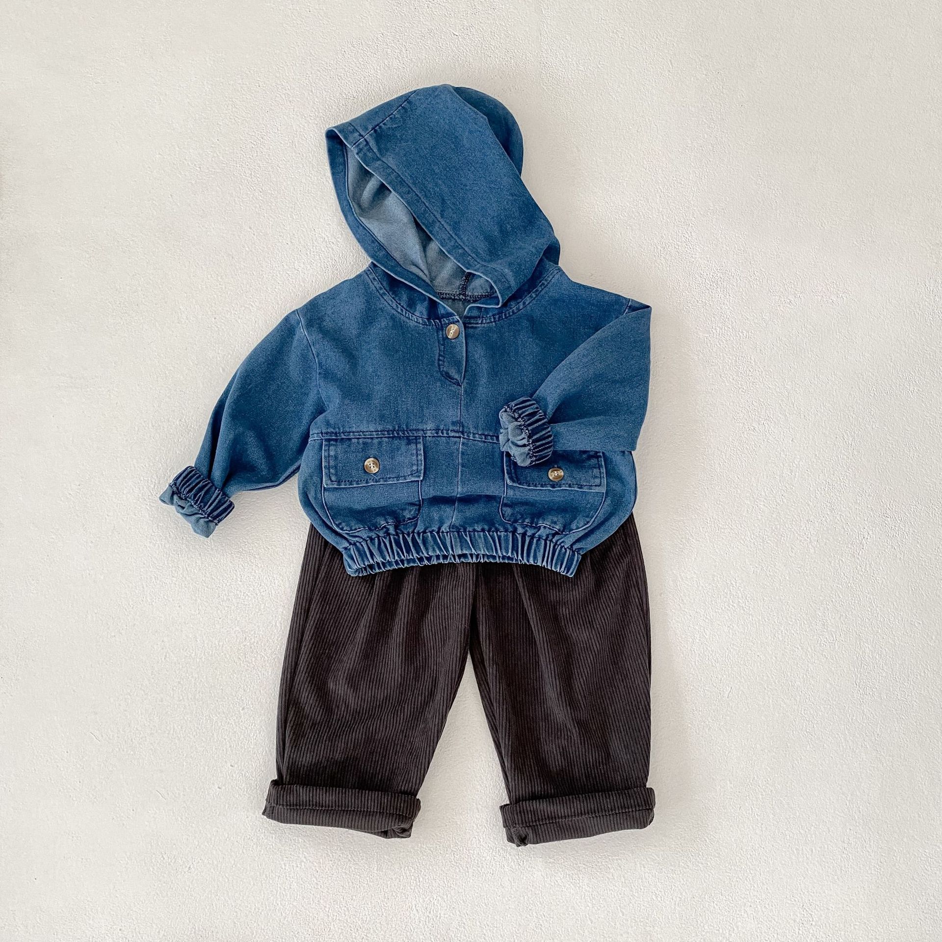 Baby & Kids Denim Hooded Pullover Jacket